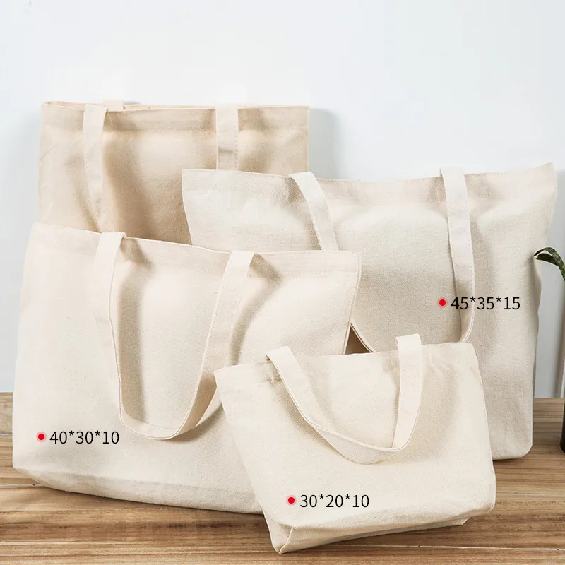 Custom Promotion Cheaper Outdoor Drawstring Cotton Canvas Shopping Tote Bag