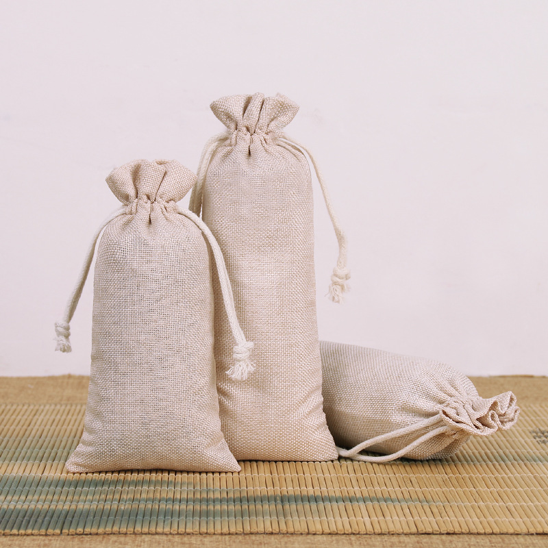 Linen Bag Drawstring Christmas Gift Packaging Dust-Proof Decorative Item Linen Cloth Bag