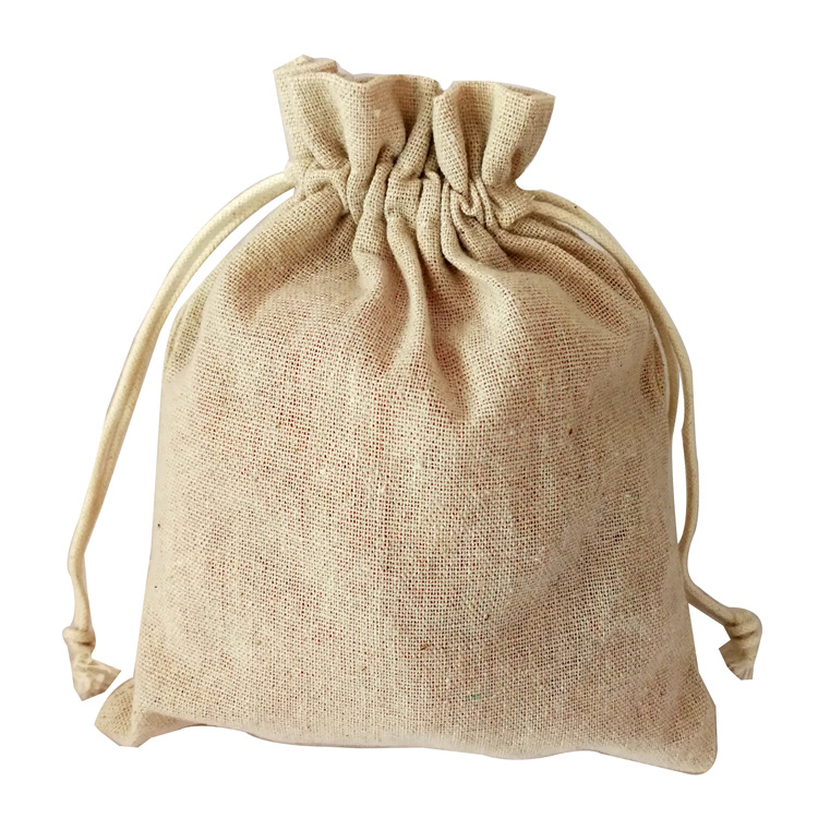 Custom Bread Jute Linen Drawstring Storage Bag