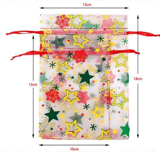 Christmas Organza Bag Size Display 1