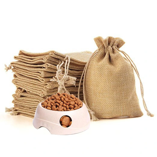 Top Quality Portable Custom Eco Friendly Shopping Bag Print Small Drawstring Jute Pouch Jewelry Jute Coffee Bag Reusable Jute Dust Bag