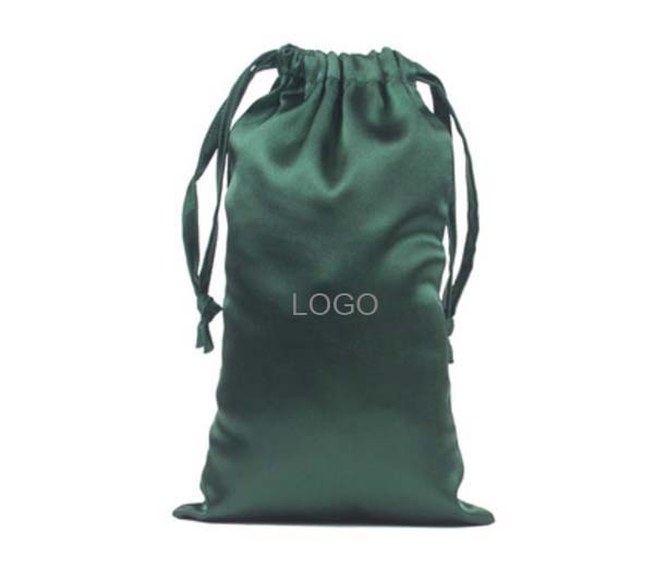 Pink Satin Gift Bag Packaging Jewelry Pouch Pure Silk Drawstring Pouch Eye Mask Sachet Print Logo