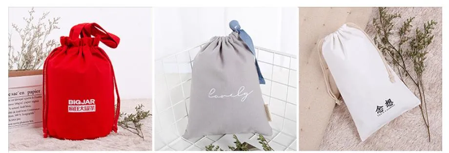 Wholesale Custom Cotton Gift Package Canvas Drawstring Bag