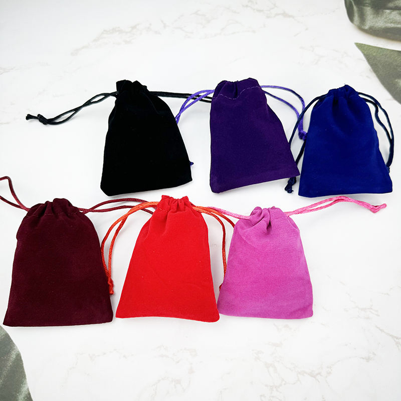Factory Stock Velvet Drawstring Bag Perfume Jewelry Packaging Pouch Cotton Suede