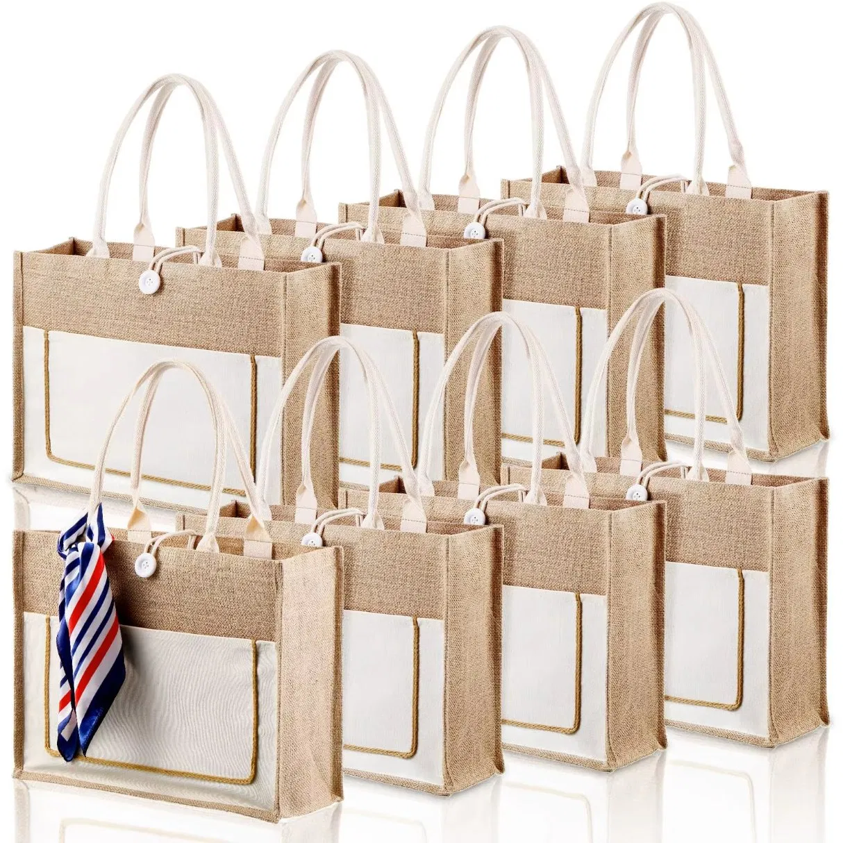 Custom Printed Canvas Jute Burlap Gift Bag Ideal for Wedding Favors Corporate Gifts Casual Outings