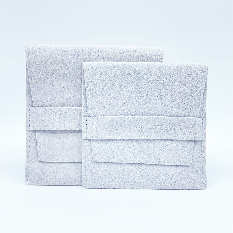 Custom Logo Suede Microfiber Jewelry Packaging Pouch Bag With Insert Cards for Gift Jewelry Packaging Box Storage