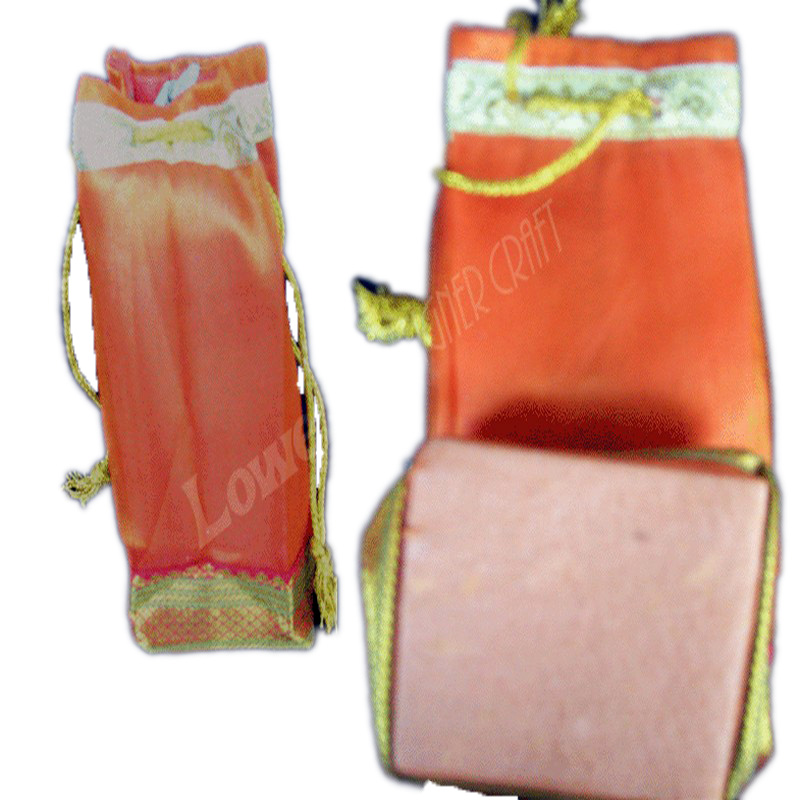 Elegant Custom Color &amp; Size Satin Sheer Pouches Printed Square Base Multi-Purpose Gift Bags for Events