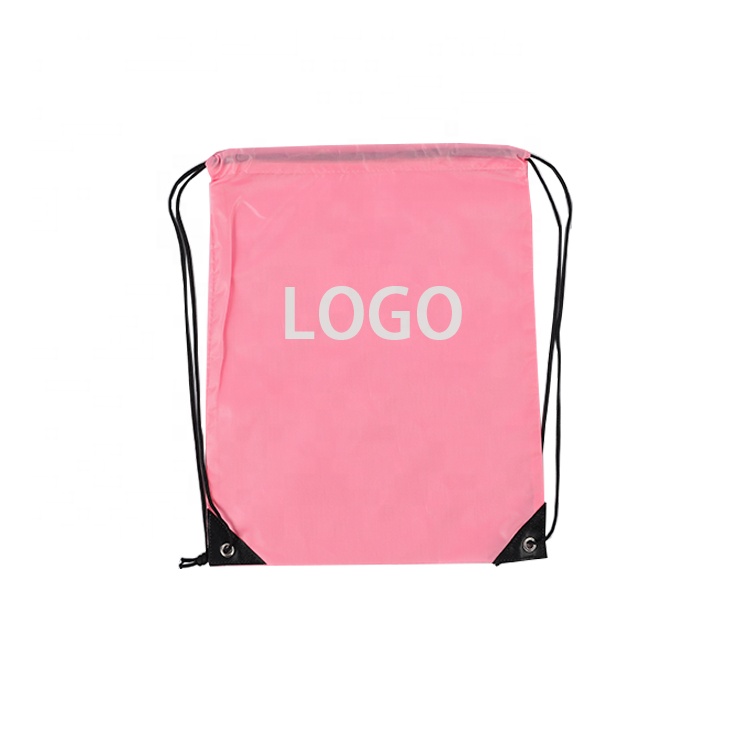 Wholesale Polyester Cinch Backpack Bag Custom logo Folding Travel Shopper Cheap Foldable Sport Gym Drawstring Bag