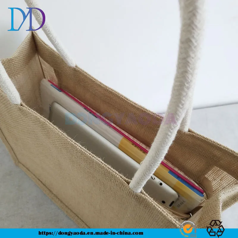 Mini Linen Gift Pouch Custom Printed Small Burlap Bag for Wedding Favors