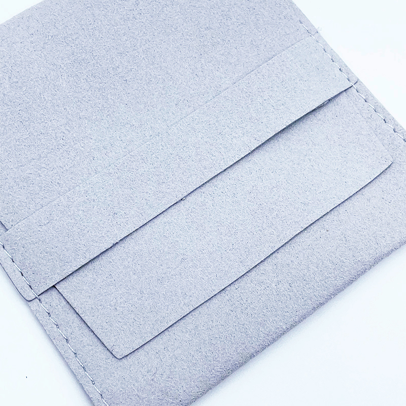 Custom Logo Suede Microfiber Jewelry Packaging Pouch Bag With Insert Cards for Gift Jewelry Packaging Box Storage