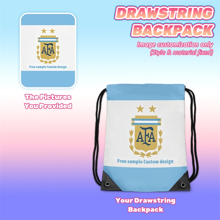 Compact Football Match Day Drawstring Bag Easy Clean Soccer Fan Spirit Backpack Durable Cord Cinch Pack for Sport Event