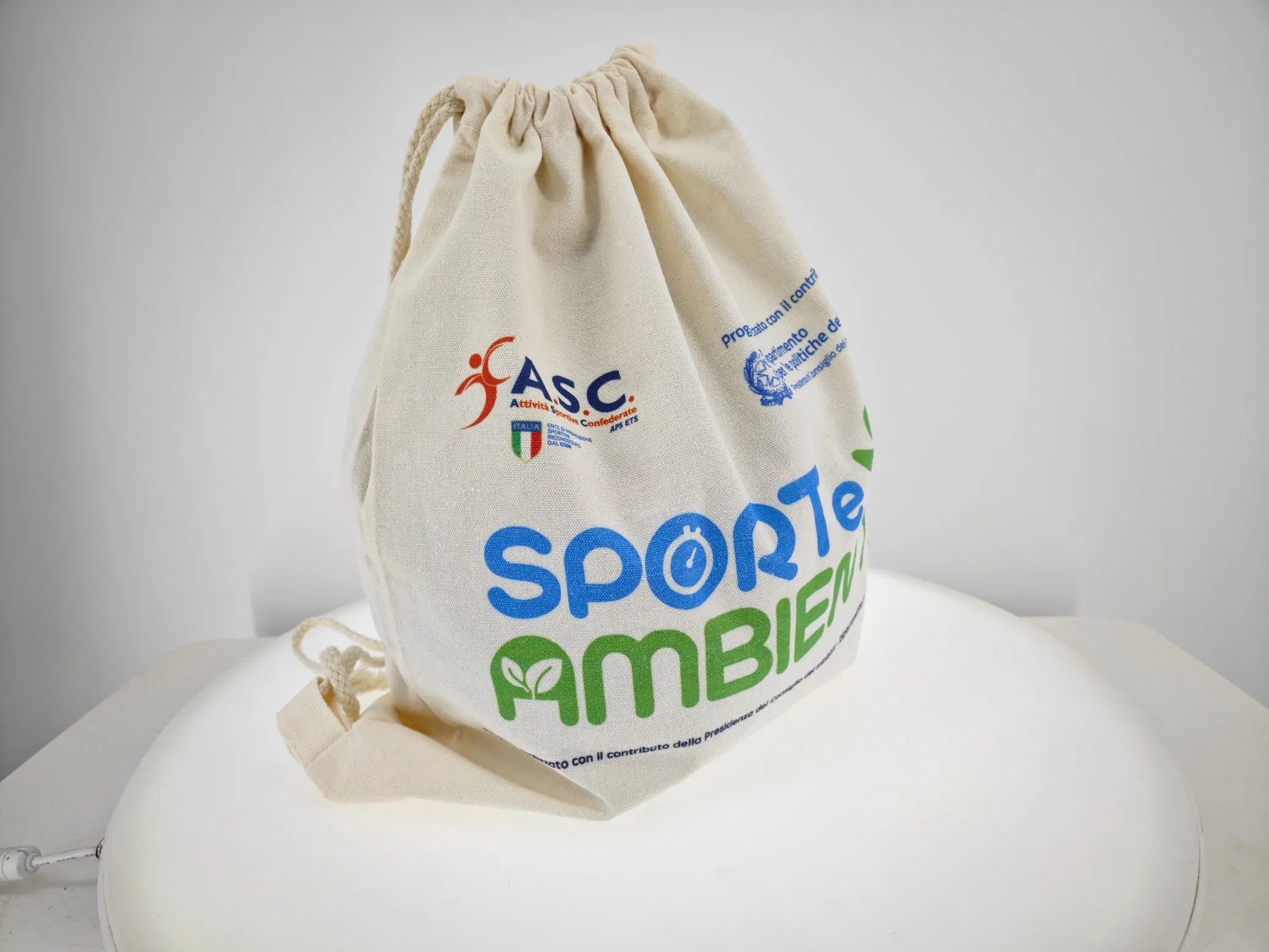 AI-MICH Cotton Drawstring Bags Recycle Linen Bag Custom Logo Canvas Bag