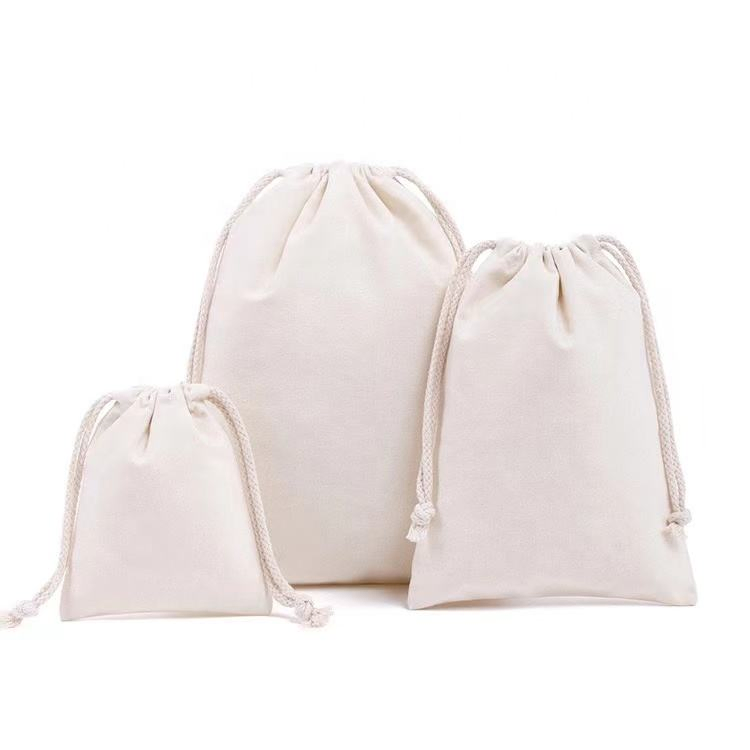Colorful Canvas Custom Cotton Drawstring Bag with Logo