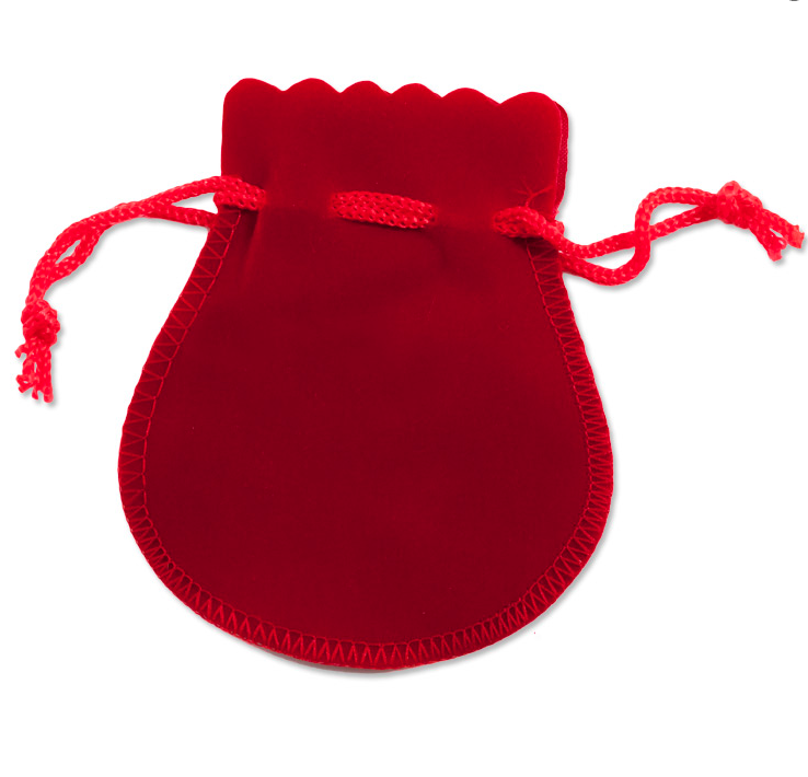 Custom Logo Printed High Quality Small Leather Suede Velvet Drawstring Packaging Bag for Jewellery