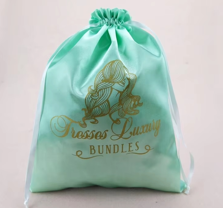 Custom Size Logo Lady Jewelry Drawstring Silk Satin Gift Dust Pouch
