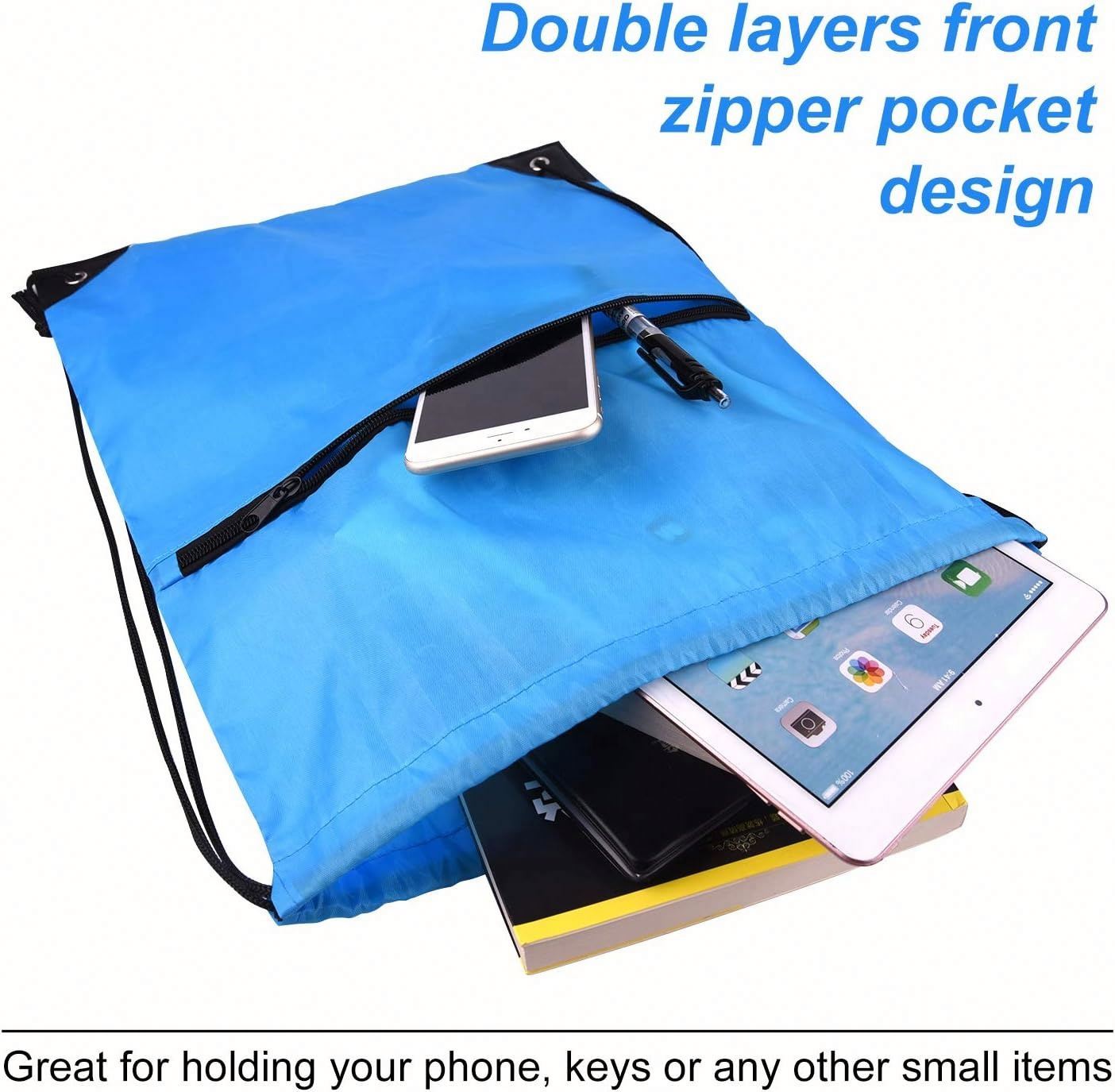Drawstring Backpack Sports Gym String Bulk Cinch Bag Sack Pack Polyester Soft Washable for School Yoga Sport Gym Traveling