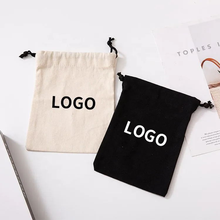 Colorful Canvas Custom Cotton Drawstring Bag with Logo
