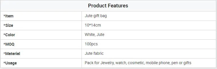 Wholesale Jewelry Jute Drawstring Pouch Creative Candy Gift Bag with Window