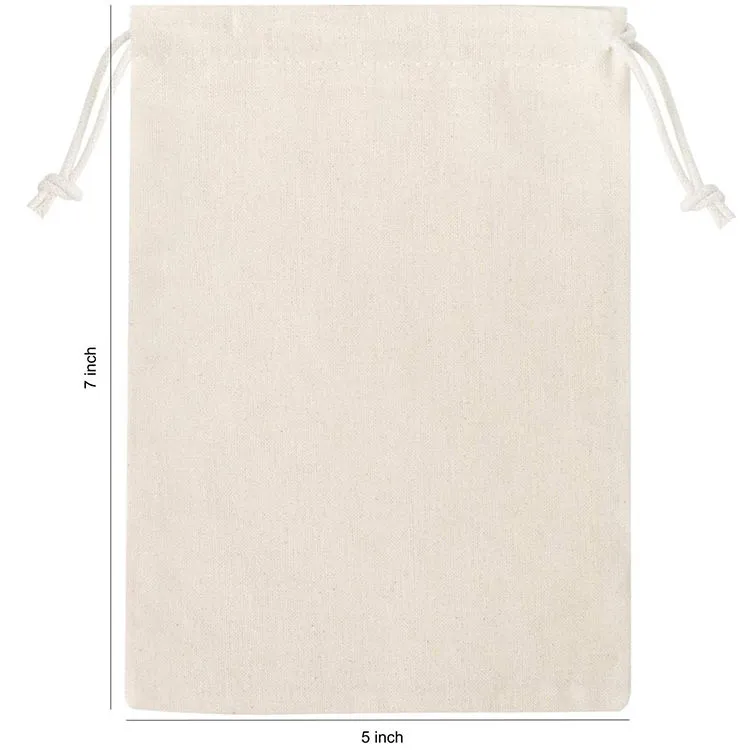 Custom Personalized Logo Printed Gift Canvas Cotton Double String Handbag Shoe Dust Drawstring Bag