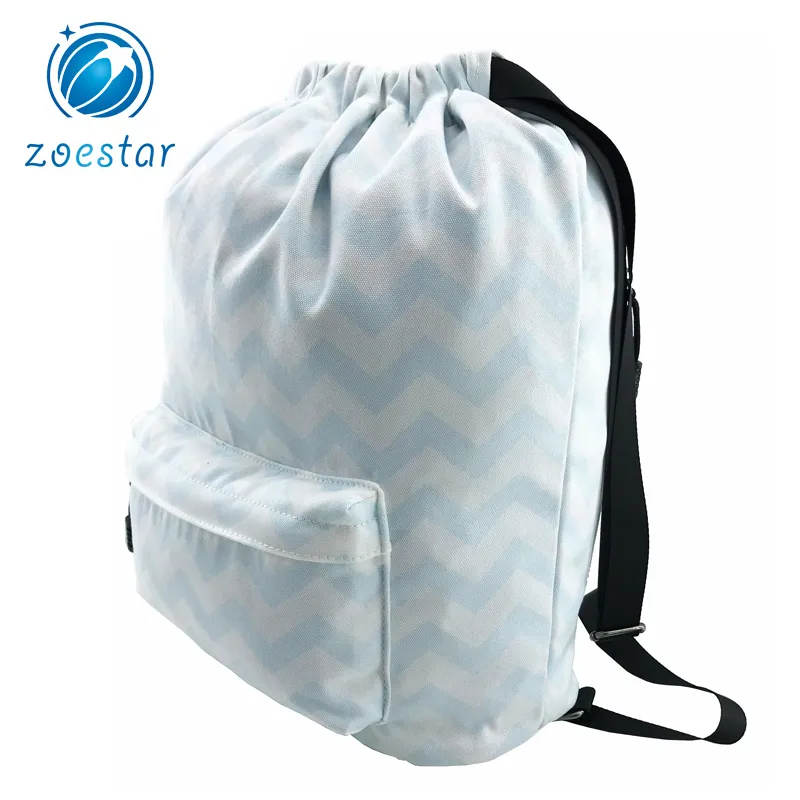 Custom Logo Sublimation String Polyester Nylon Gym Drawstring Bag Backpack with Logo