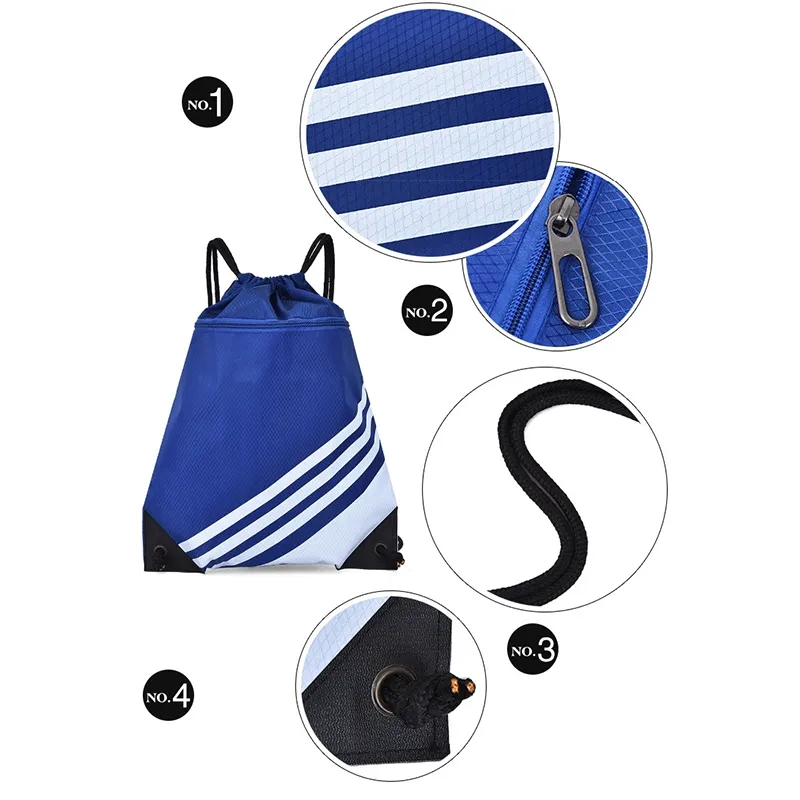 Polyester Drawstring Bag Nylon Carry Draw String Gift Gym Sports Backpack Bag