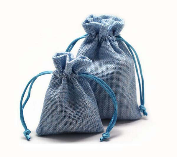 Vintage Burlap Jute Sacks Weddings Party Favor Drawstrings Gift Bags Jute Fabric Gift Pouches