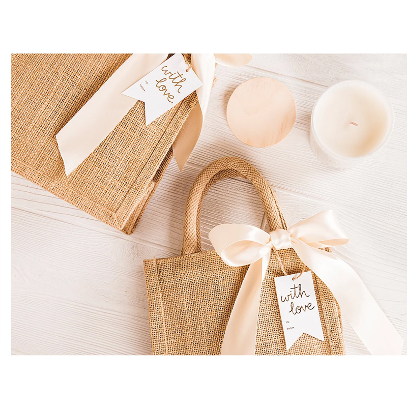 Small Jute Burlap Gift Bag Wedding Favor Eco Friendly Party Bag Custom