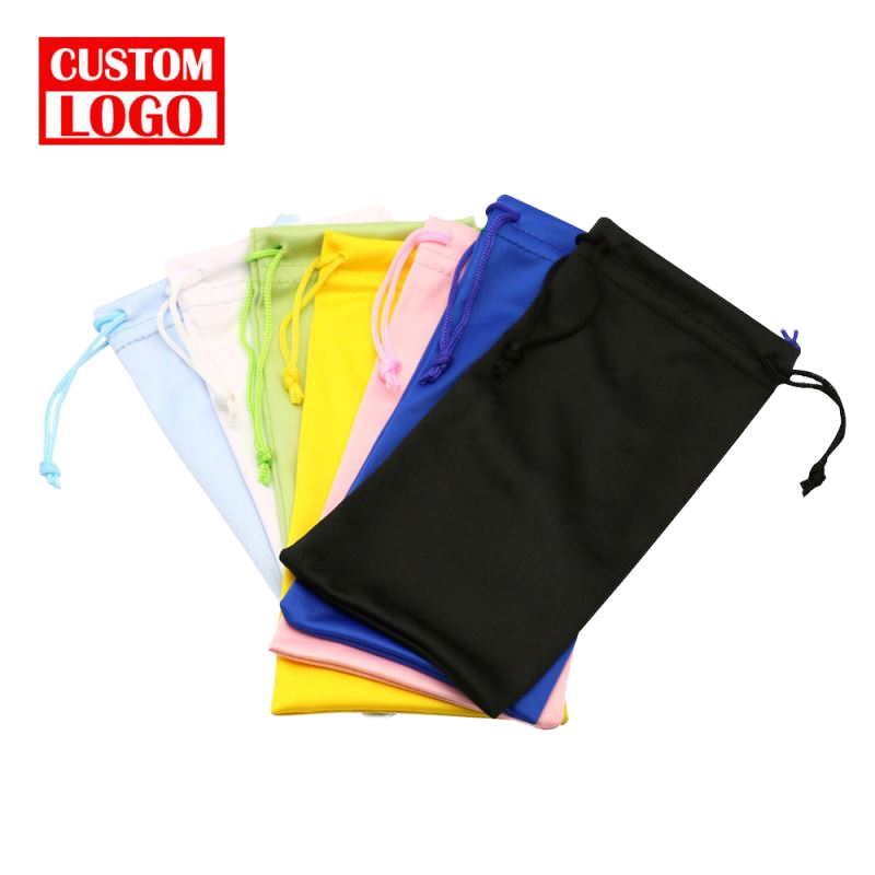 Wholesale Drawstring Bag Soft Microfiber Sunglasses Pouch Custom Logo Colorful Optics Accessories for Eyeglasses Welcome Gifts