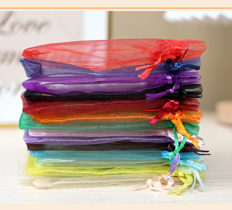 High Quality Colorful Drawstring Organza Pouches for Jewelry Candy &amp; Gifts Low MOQ Price Textile Packaging
