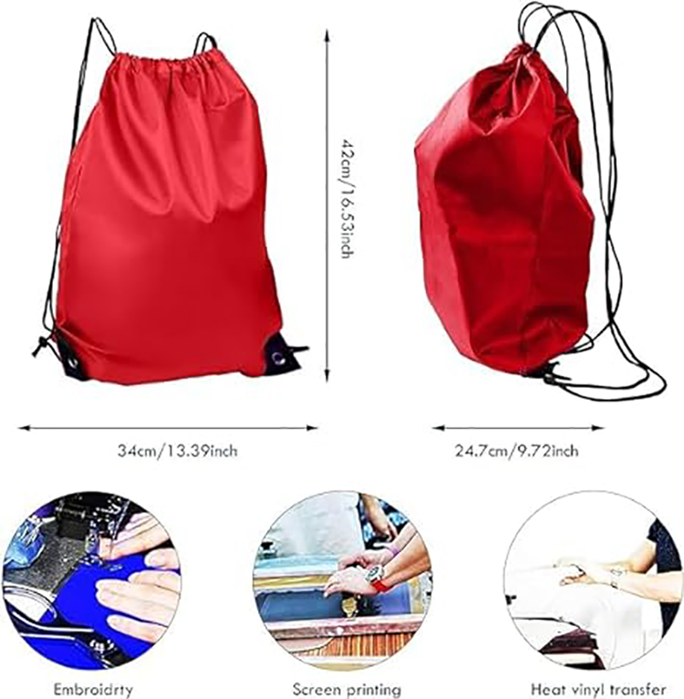 10 Colors Drawstring Backpack Bags Sack Pack Cinch Tote Sport Storage Polyester Bag for Gym Traveling