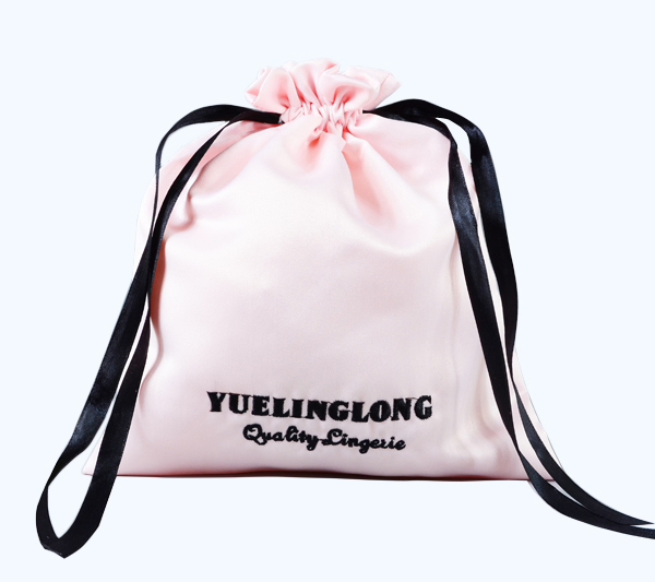Pink Satin Gift Bag Drawable Silk Gift Pouch Drawstring Jewelry Pouch