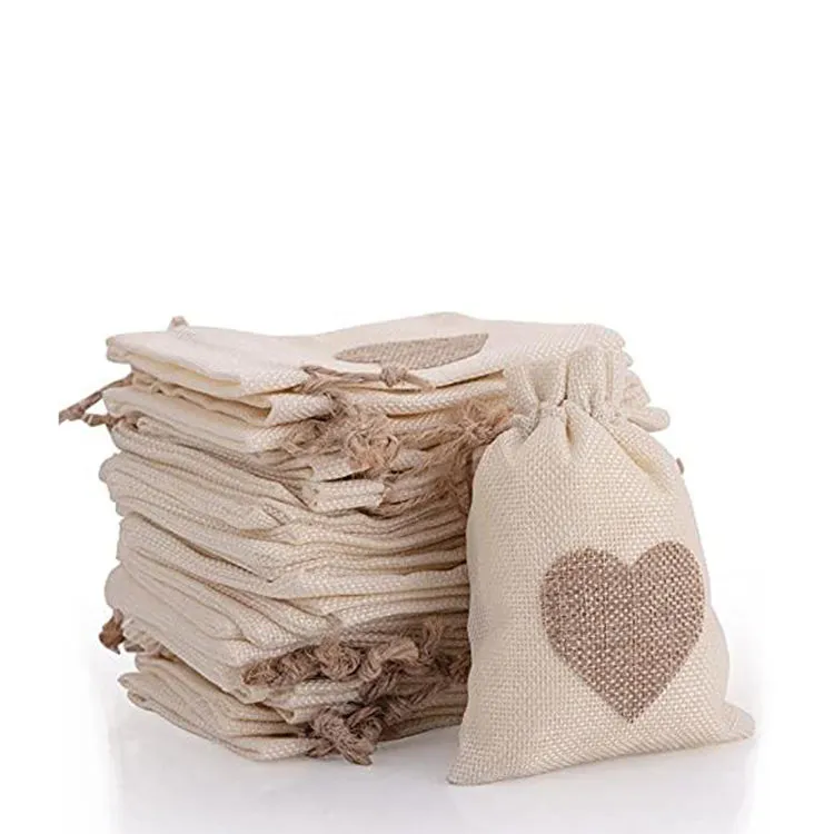 Wholesale Customised Natural Jute Burlap Drawstring Bag Large