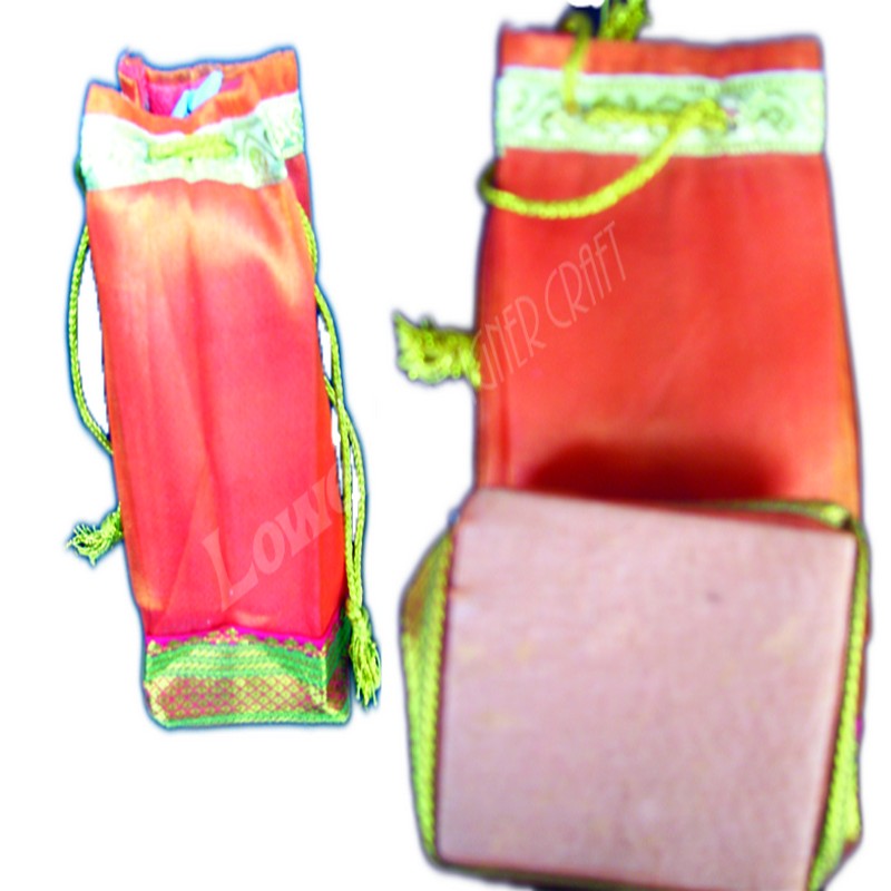 Elegant Custom Color &amp; Size Satin Sheer Pouches Printed Square Base Multi-Purpose Gift Bags for Events