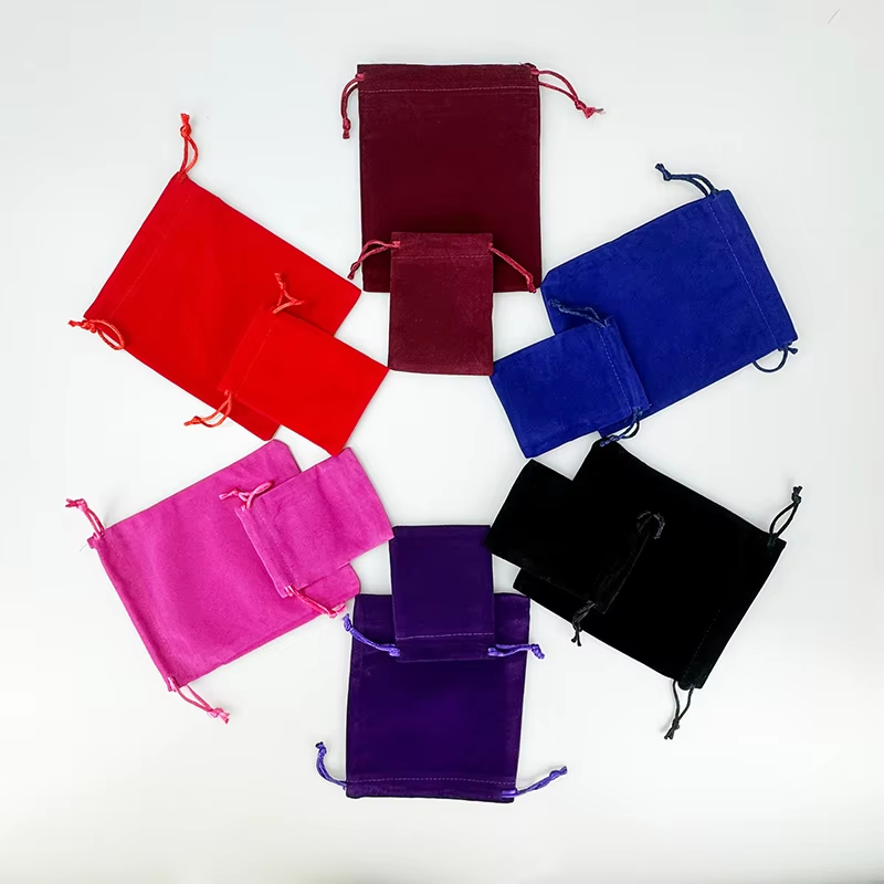 Factory Stock Velvet Drawstring Bag Perfume Jewelry Packaging Pouch Cotton Suede