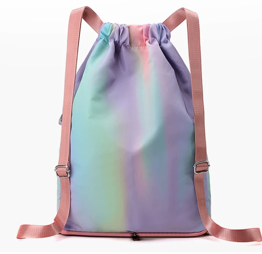 Waterproof Kids Man Custom Logo Polyester Nylon Drawstring Basketball Backpack Bag with Zipper