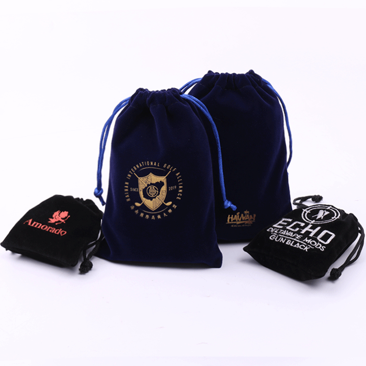 Wholesale Eco-friendly Microfiber Promotional Company Logo Pouches Rope Handle Zipper Closure Gift Bags for Storage Shopping