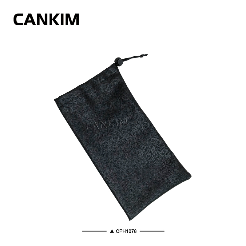 Black Zipper Waterproof Mobile Phone Bag Pouch Leather Tool Pouch Bag Custom Logo Drawstring Pouch for Packaging
