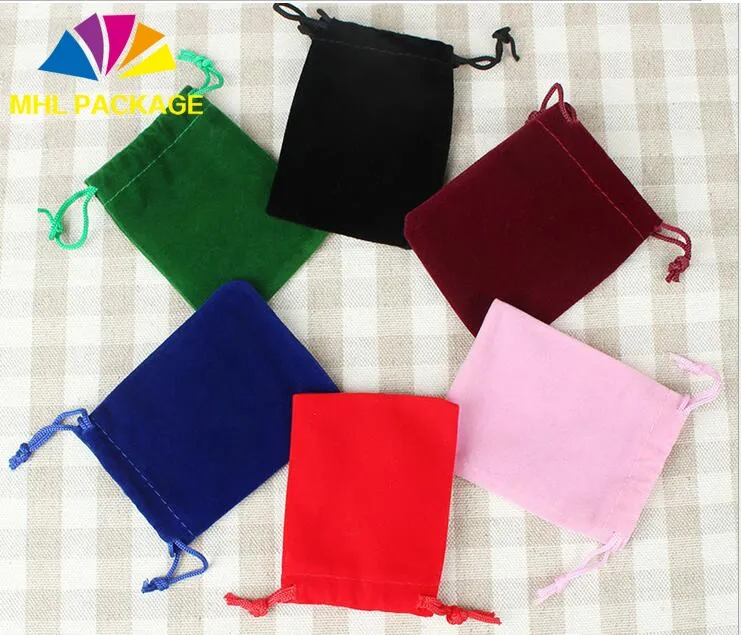 Custom Printed Suede Drawstring Jewelry Velvet Pouches