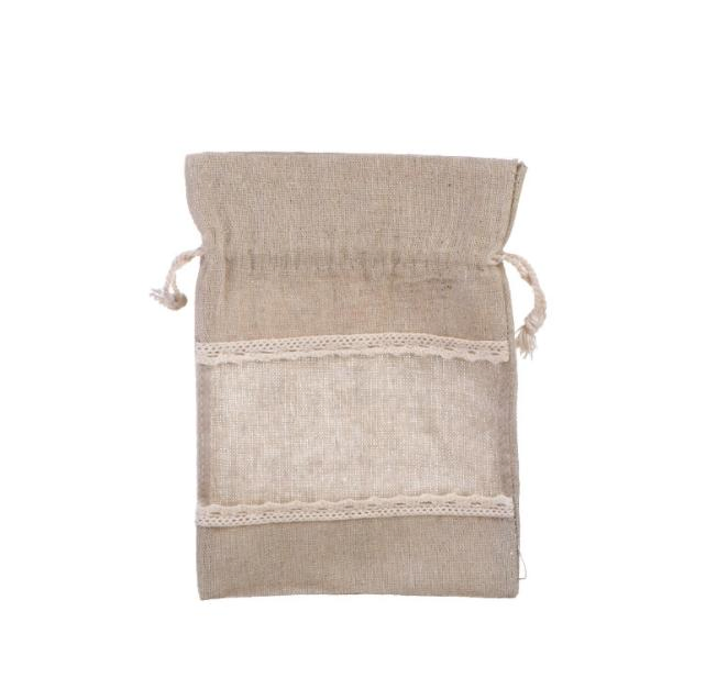 Wholesale Jewelry Jute Drawstring Pouch Creative Candy Gift Bag with Window