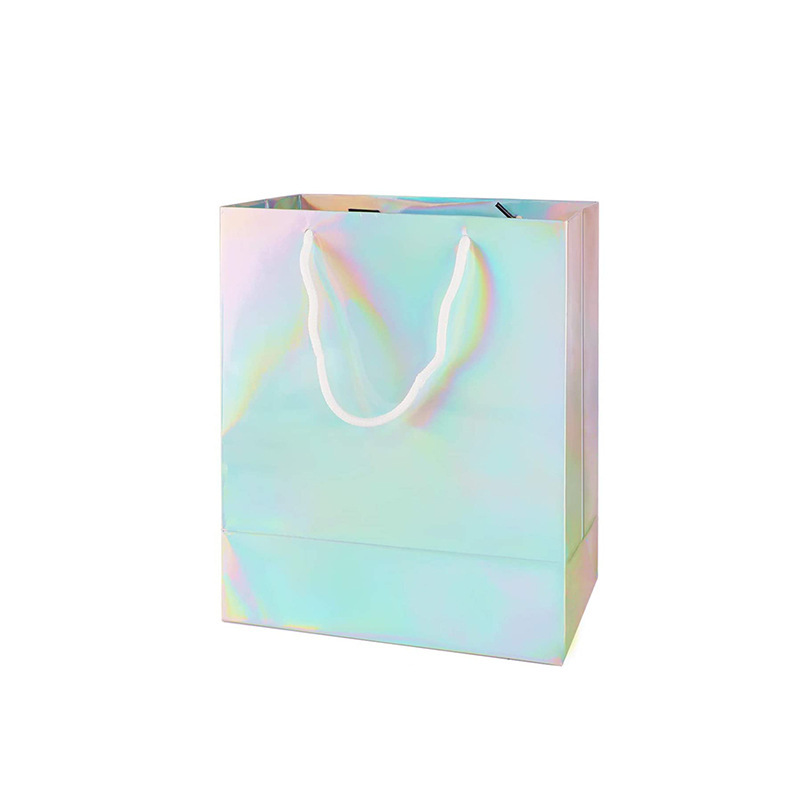 Silver Gold Foil Own logo Printing Channel Bags Women Luxury Handbags Paper Bag with Handle