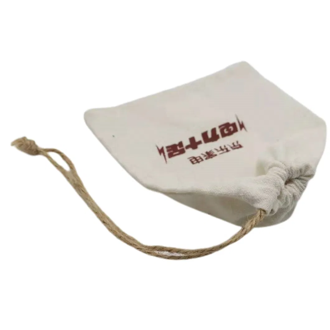 Source Manufacturers Promote The New Linen Bag with Delicate Texture and Drawstring Mouth Cotton Bag Food Tea Small Storage Bag