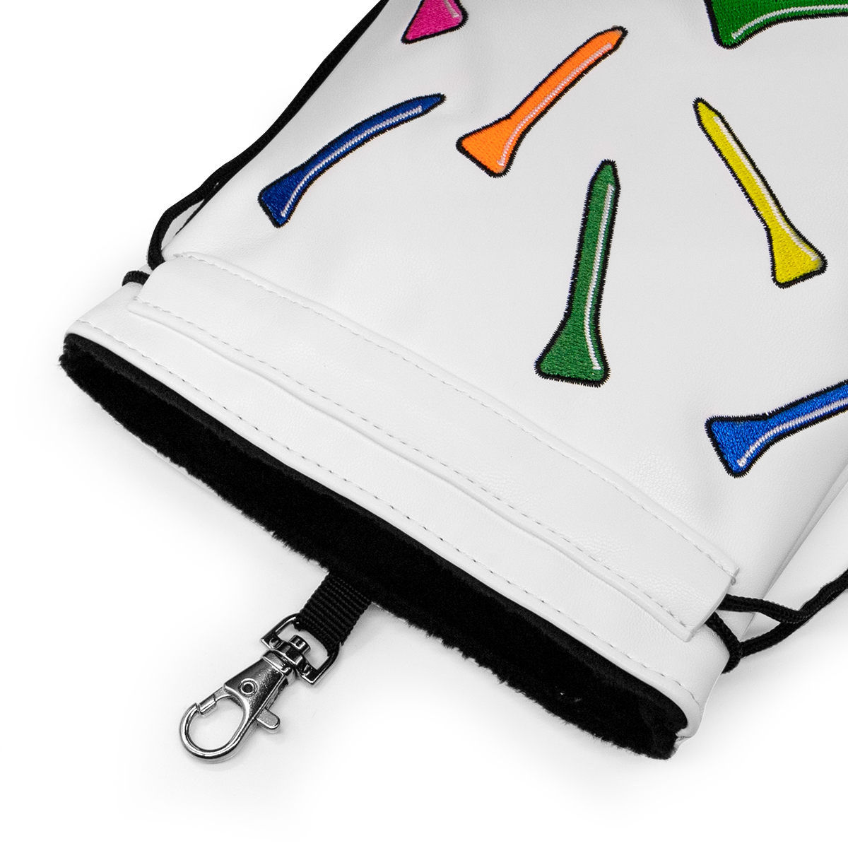 Hot Sale Logo Custom Leather Golf Pouch Golf Ball Pouch Drawstring Closure Golf Valuables Pouch