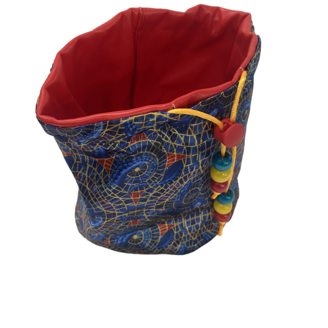 High Quality Recycled Leather Drawstring Bag Red Black Color Polyurethane Leather Bag