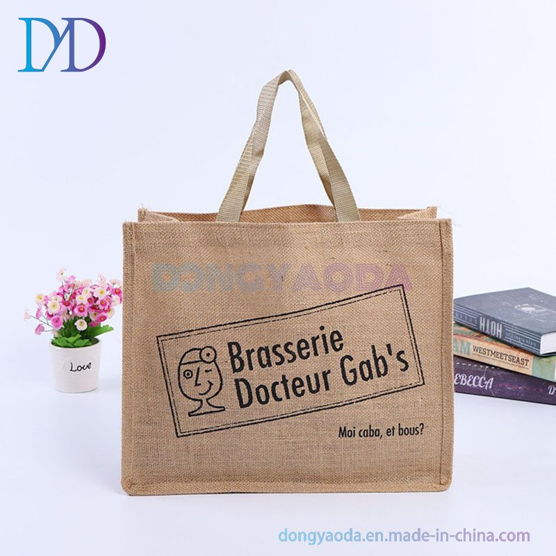 Mini Linen Gift Pouch Custom Printed Small Burlap Bag for Wedding Favors