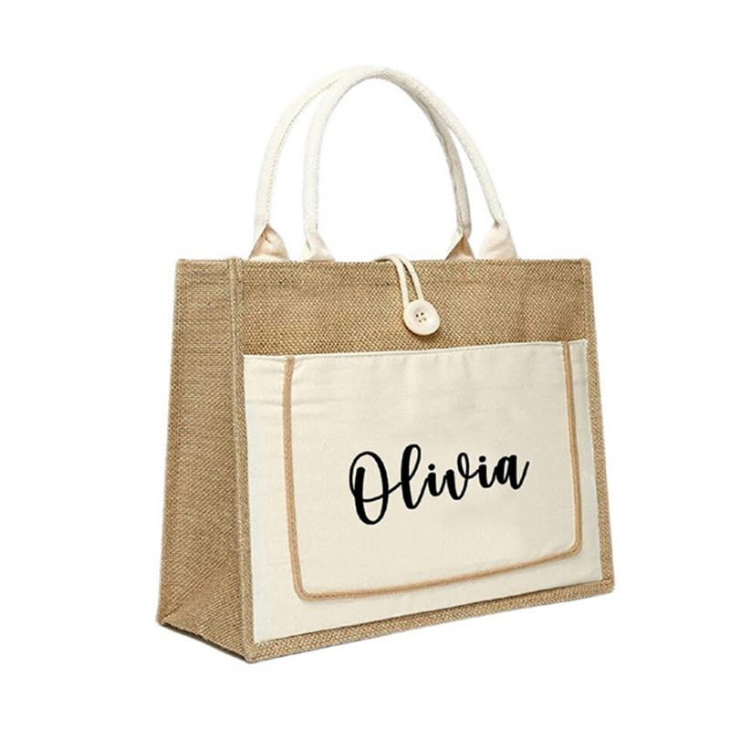DICDE Wholesale Natural Burlap Drawstring Pouch Custom Printed Gift Bag Interesting Casual Handbag Design for Wedding Favor Party Supply