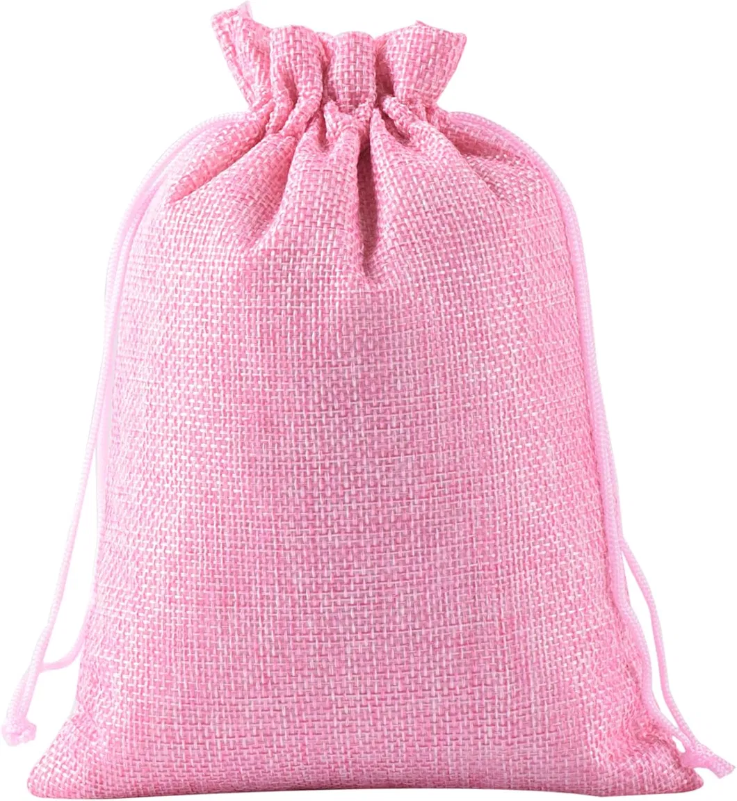 Burlap Drawstring Bag Detail 6