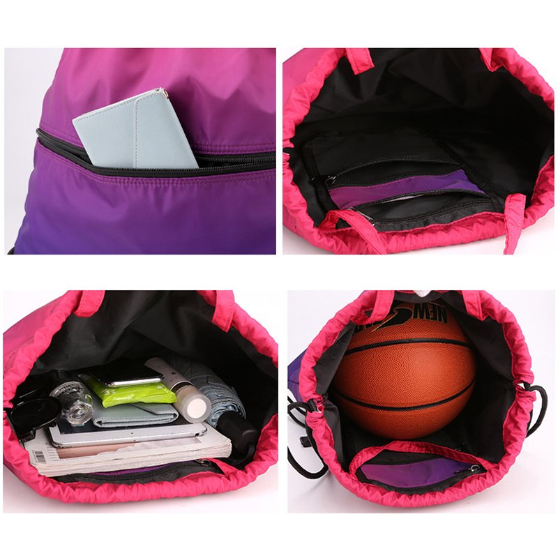 Polyester Drawstring Bag Nylon Carry Draw String Gift Gym Sports Backpack Bag