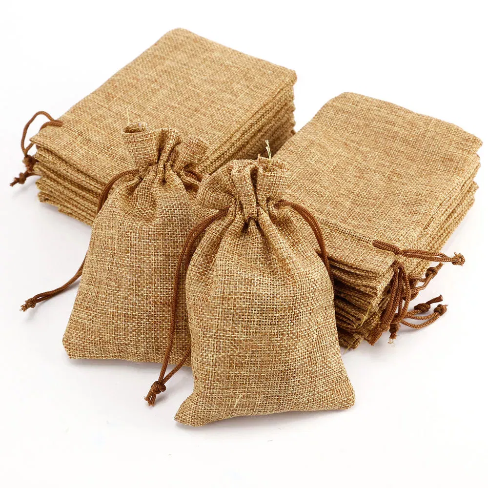 Drawstring Jute Jewelry Bag Show