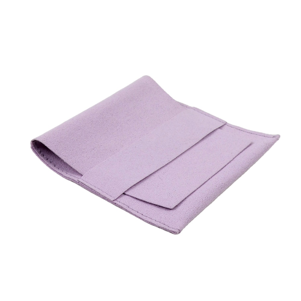 8*8Cm Eco-Friendly Recyclable Premium Microfiber Pouch with Embossing Luxury Packaging Gift Envelope Bag for Fine Jewelry
