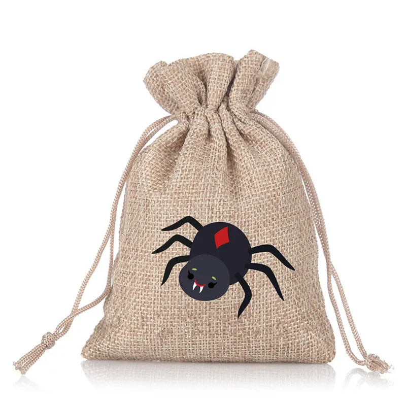 Hot Sale Halloween Burlap Favor Drawstrings Party Gift Candy Bags